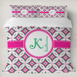 Linked Circles & Diamonds Duvet Cover Set - King (Personalized)