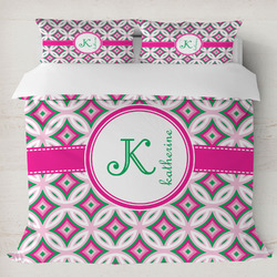 Linked Circles & Diamonds Duvet Cover Set - King (Personalized)