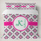 Linked Circles & Diamonds Duvet Cover Set - King (Personalized)