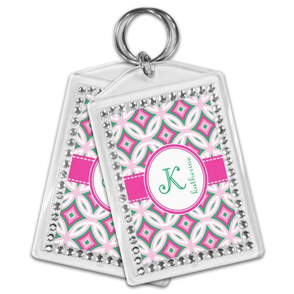 Linked Circles & Diamonds Bling Keychain - MAIN