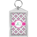 Linked Circles & Diamonds Bling Keychain (Personalized)