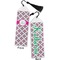 Linked Circles & Diamonds Bookmark with tassel - Front and Back