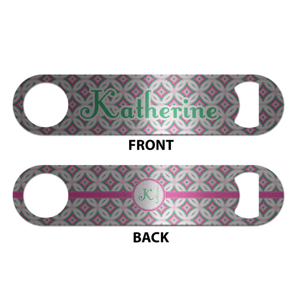 Linked Circles & Diamonds Bottle Opener - Front & Back