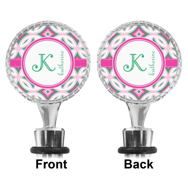 Linked Circles & Diamonds Bottle Stopper - Front and Back