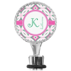 Linked Circles & Diamonds Wine Bottle Stopper (Personalized)