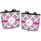 Linked Circles & Diamonds Bucket Totes w/ Genuine Leather Trim - Regular - Front and Back - Apvl