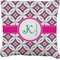 Linked Circles & Diamonds Faux-Linen Throw Pillow 18" (Personalized)