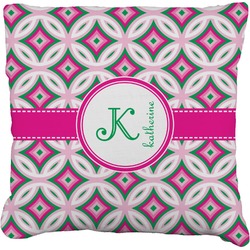 Linked Circles & Diamonds Faux-Linen Throw Pillow 26" (Personalized)