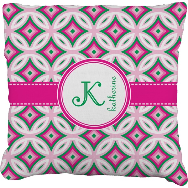 Custom Linked Circles & Diamonds Faux-Linen Throw Pillow 26" (Personalized)
