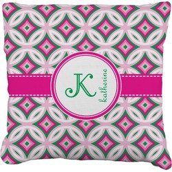 Linked Circles & Diamonds Faux-Linen Throw Pillow (Personalized)