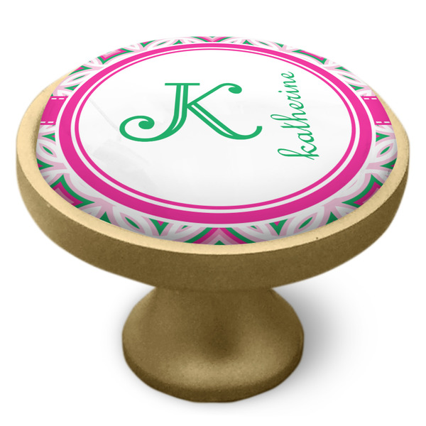 Linked Circles & Diamonds Cabinet Knob - Gold - Side