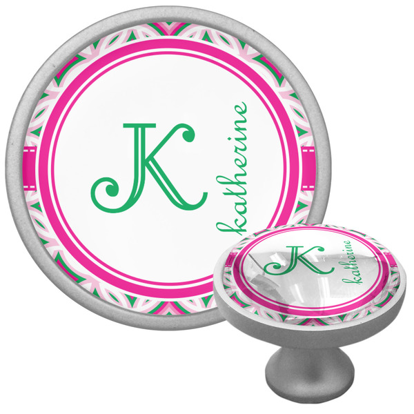 Custom Linked Circles & Diamonds Cabinet Knob (Silver) (Personalized)