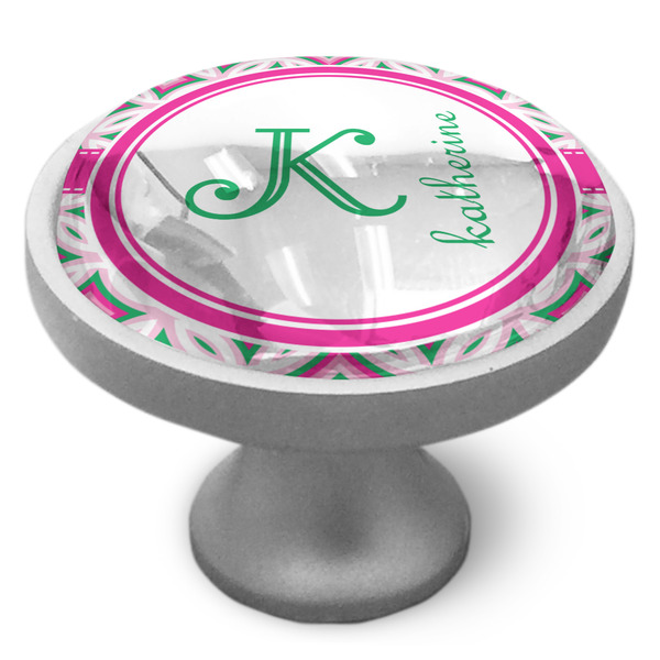 Linked Circles & Diamonds Cabinet Knob - Nickel - Side