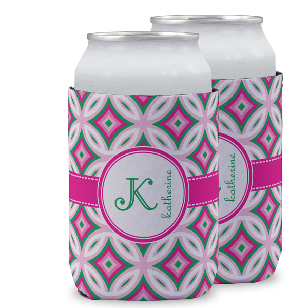 Custom Linked Circles & Diamonds Can Cooler (12 oz) w/ Name and Initial