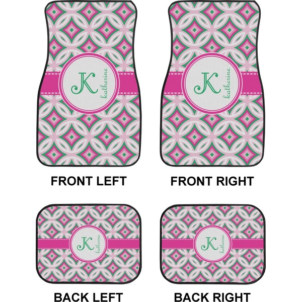 Linked Circles & Diamonds Car Floor Mats Set (2F + 2B)