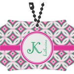 Linked Circles & Diamonds Rear View Mirror Ornament (Personalized)