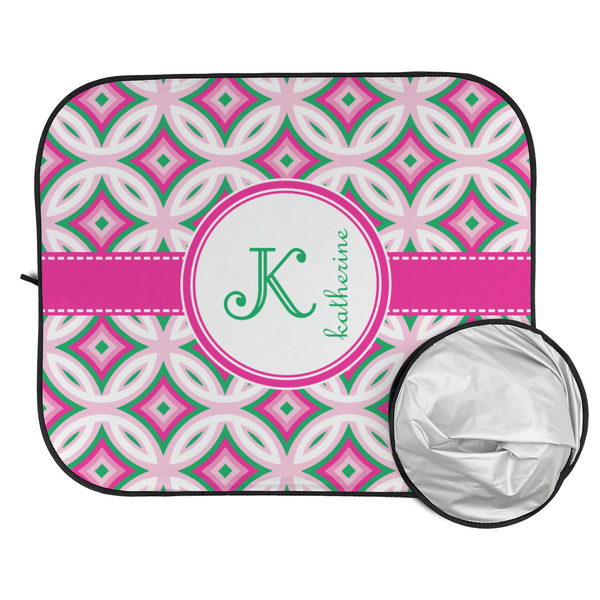 Linked Circles & Diamonds Car Sun Shades - FOLDED & UNFOLDED