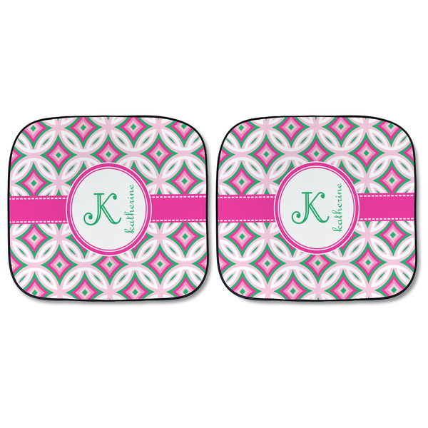 Linked Circles & Diamonds Car Sun Shades - FRONT