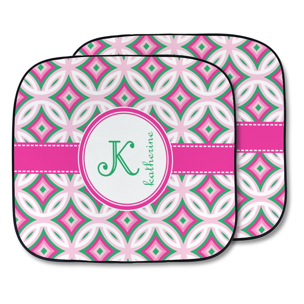 Custom Linked Circles & Diamonds Car Sun Shade - Two Piece (Personalized)