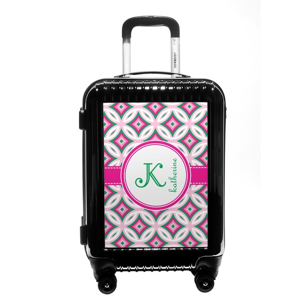 Custom Linked Circles & Diamonds Carry On Hard Shell Suitcase (Personalized)