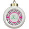 Linked Circles & Diamonds Ceramic Ball Ornament (Personalized)