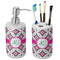 Linked Circles & Diamonds Ceramic Bathroom Accessories Set (Personalized)