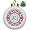 Linked Circles & Diamonds Ceramic Christmas Ornament - Xmas Tree (Front View)