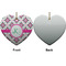 Linked Circles & Diamonds Ceramic Flat Ornament - Heart Front & Back (APPROVAL)