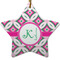 Linked Circles & Diamonds Ceramic Flat Ornament - Star (Front)