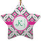 Linked Circles & Diamonds Star Ceramic Ornament w/ Name and Initial