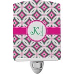 Linked Circles & Diamonds Ceramic Night Light (Personalized)