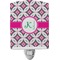 Linked Circles & Diamonds Ceramic Night Light (Personalized)