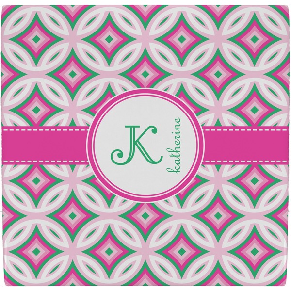 Custom Linked Circles & Diamonds Ceramic Tile Hot Pad (Personalized)