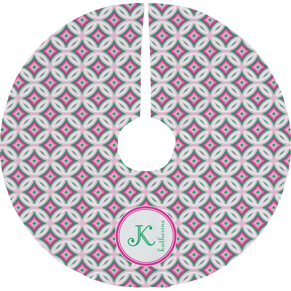 Custom Linked Circles & Diamonds Tree Skirt (Personalized)