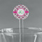 Linked Circles & Diamonds Clear Plastic 7" Stir Stick - Round - Main