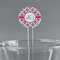 Linked Circles & Diamonds 5.5" Round Plastic Stir Sticks - Clear (Personalized)
