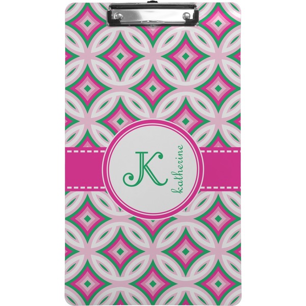 Custom Linked Circles & Diamonds Clipboard (Legal Size) (Personalized)