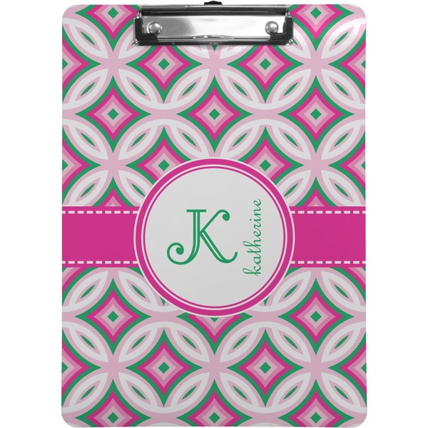 Custom Linked Circles & Diamonds Clipboard (Letter Size) (Personalized)
