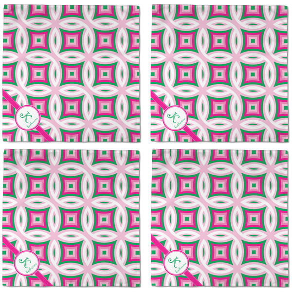 Linked Circles & Diamonds Cloth Napkins - Personalized Dinner (APPROVAL) Set of 4