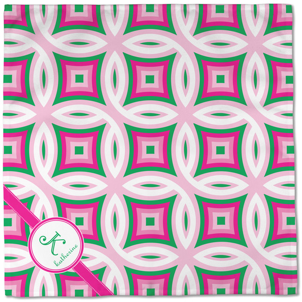 Linked Circles & Diamonds Cloth Napkins - Personalized Dinner (Full Open)