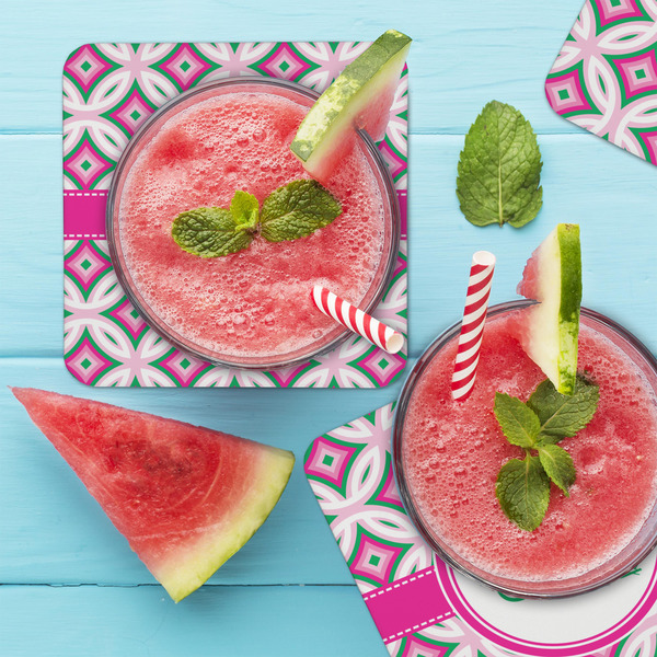 Linked Circles & Diamonds Coaster Set - LIFESTYLE