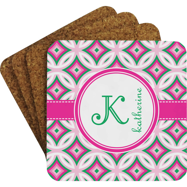 Linked Circles & Diamonds Coaster Set (Personalized)