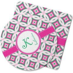 Linked Circles & Diamonds Rubber Backed Coaster (Personalized)