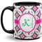 Linked Circles & Diamonds 11 Oz Coffee Mug - Black (Personalized)