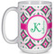 Linked Circles & Diamonds 15 Oz Coffee Mug - White (Personalized)