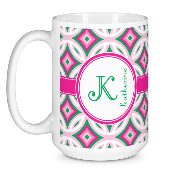 Linked Circles & Diamonds Coffee Mug - 15 oz - White