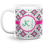 Linked Circles & Diamonds 20 Oz Coffee Mug - White (Personalized)