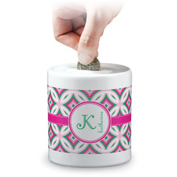 Linked Circles & Diamonds Coin Bank (Personalized)