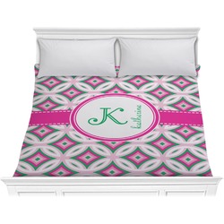 Linked Circles & Diamonds Comforter - King (Personalized)