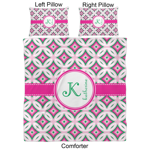 Linked Circles & Diamonds Comforter Set - Queen - Approval